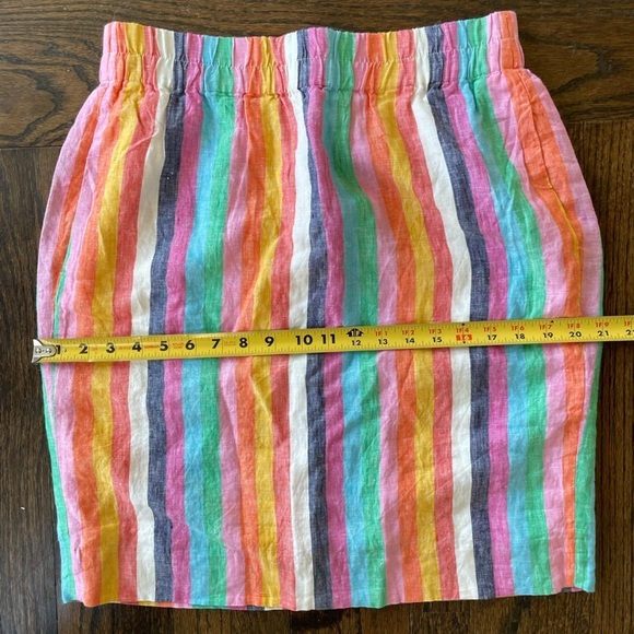 J. Crew NWT Rainbow Stripe Linen Mini Skirt - Picture 10 of 11